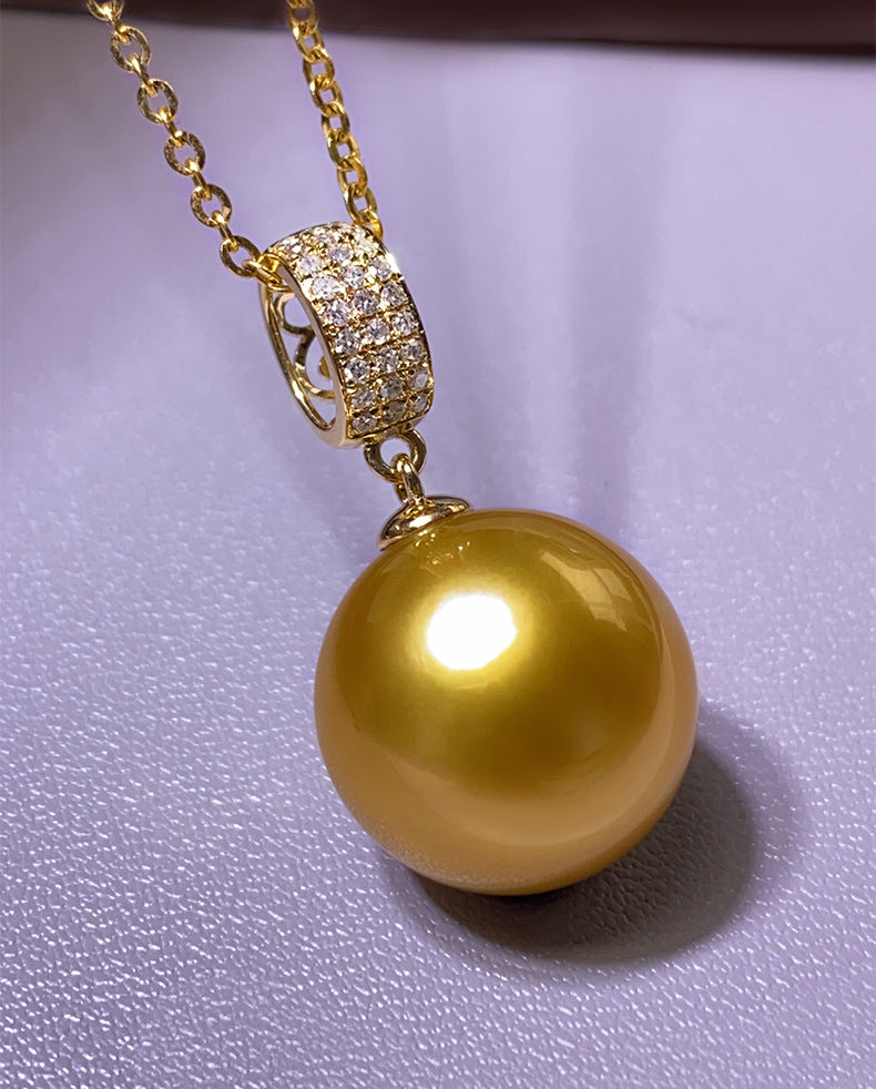 Pearl Golden Balls Olympic White Peacock Pendants