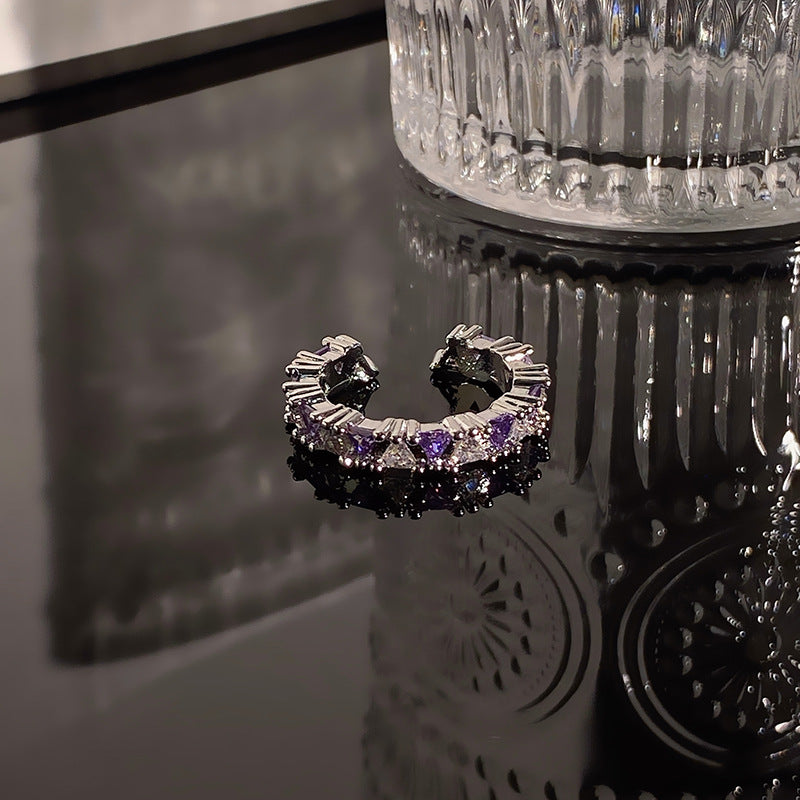 Light Luxury Butterfly High-grade Rhinestone Open Cold Rings