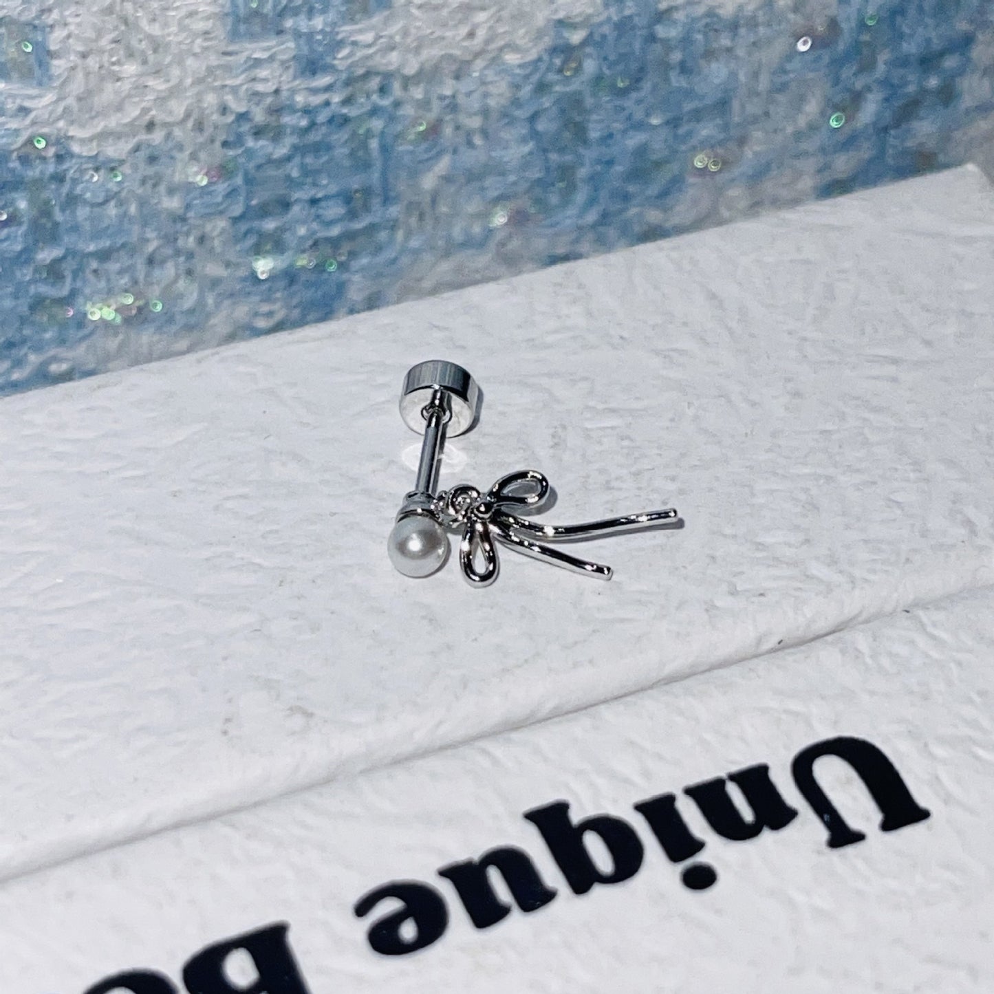 Rhinestone Butterfly Zircon Medical Titanium Steel Screw Ear Bone Fashion Earrings