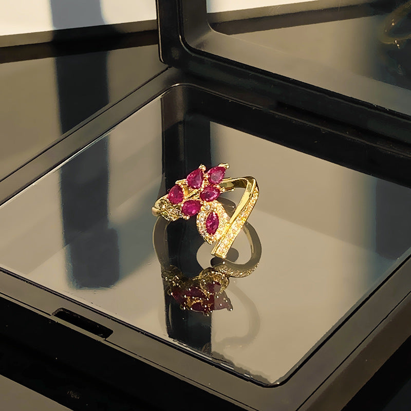 Retro Affordable Luxury Western Region Lace Hollow Out Rings