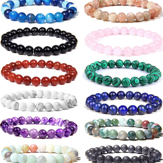 Women's & Men's Mm Natural Gemstone Outdoor Yoga Stretch Beads Bracelet