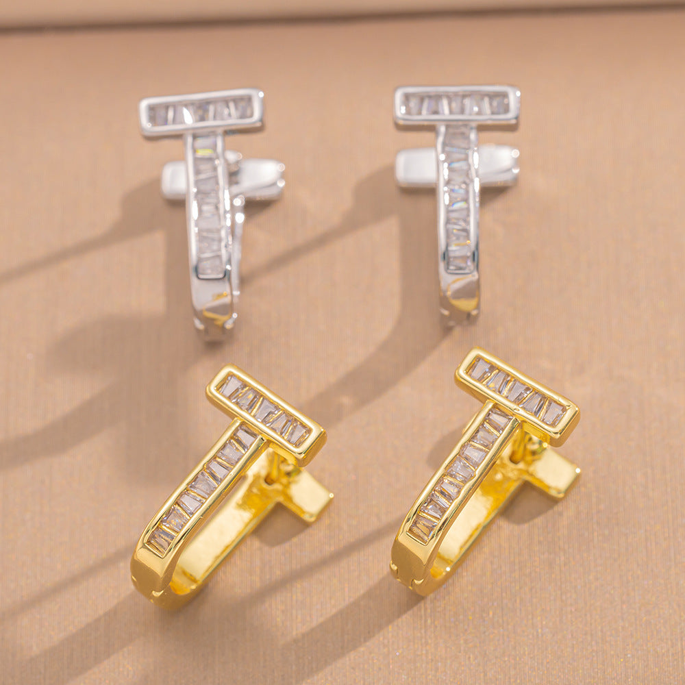 Simple Classic All Match Fashion Zircon Earrings