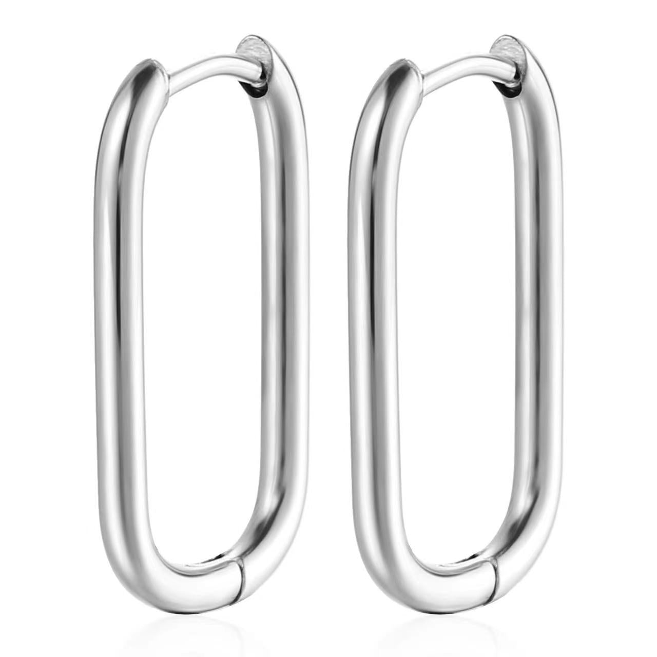 Geometric Shaped Stainless Steel Clip Trendy Fashion Five-pointed Star Peach Ear Buckle