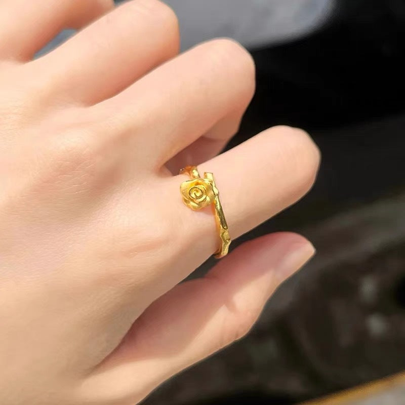 Bends Hitches Gilded Design High-grade Gold Rings