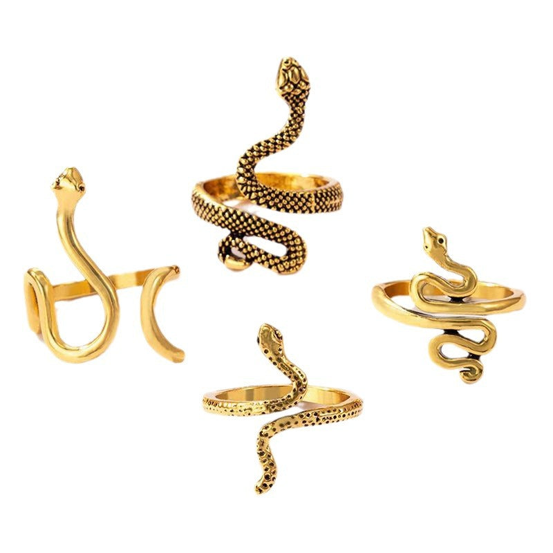 Women's Personalized Retro Snake Animal Variety Of Rings