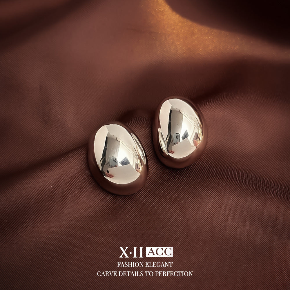 Fashionable Metal Texture Light Luxury Simple Earrings