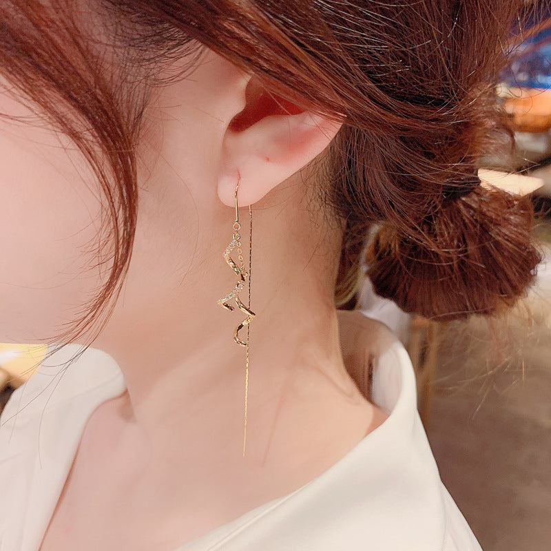 Women's Zircon Spiral Tassel Fashion Personalized Long Rings
