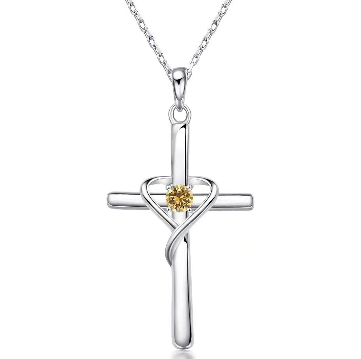 Women's Beating Lucky Heart Cross Love Light Luxury Pendants