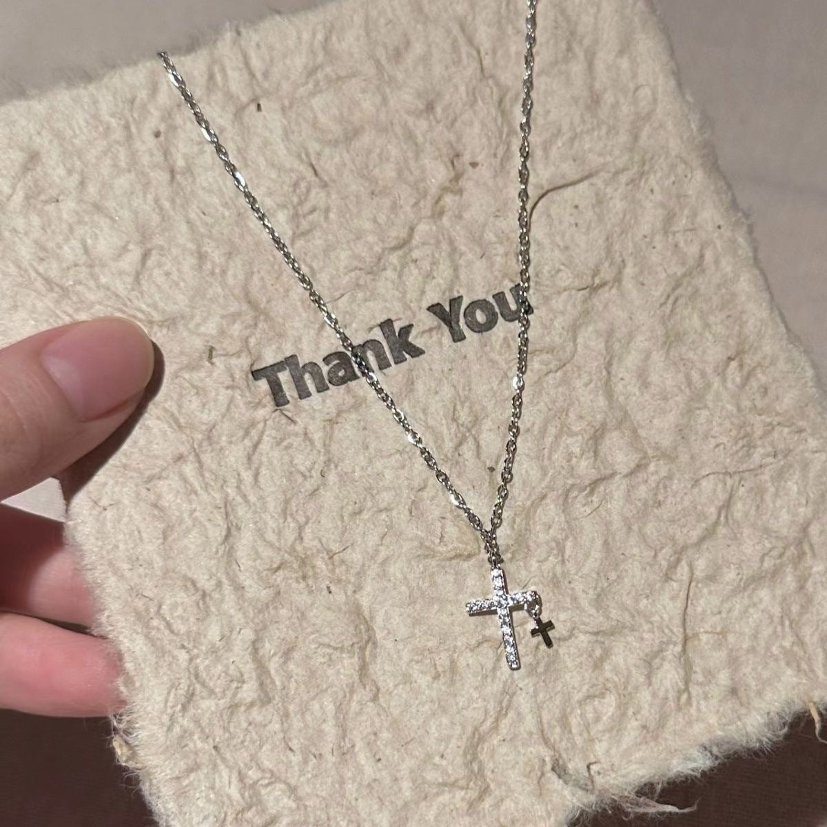 Women's Zircon Cross For High-grade Niche Design Necklaces