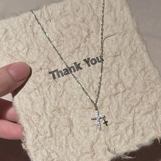 Women's Zircon Cross For High-grade Niche Design Necklaces