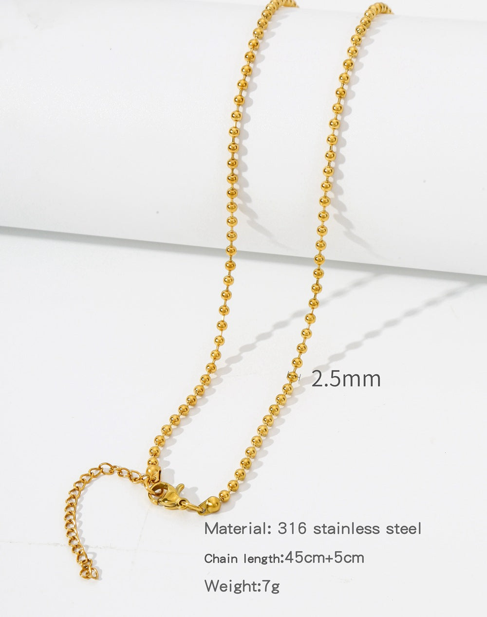 Steel Vacuum Vapor Plating Golden Chain O-shaped Hemp Flowers Necklaces