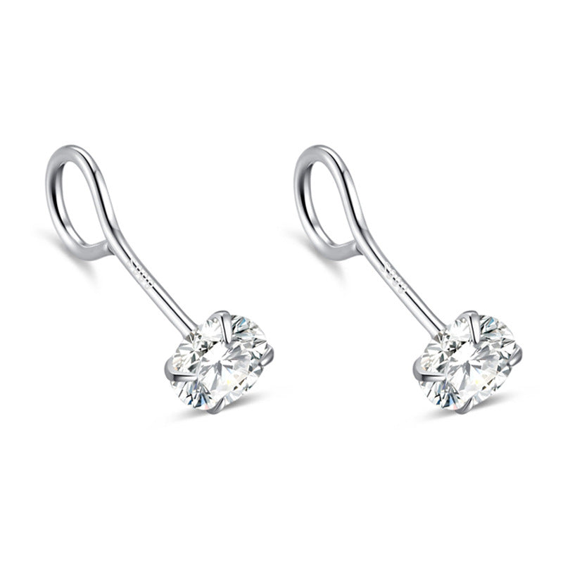 Sterling Sier Zircon Hook Female Affordable Earrings