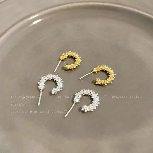 Women's Sier Type Metal Auricular Needle Summer Stud Earrings
