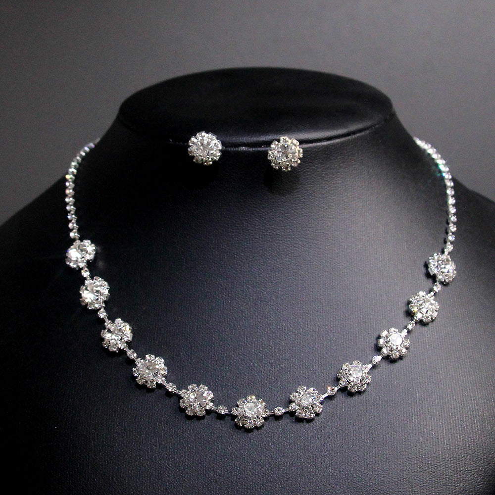 Claw Chain Rhinestone Bridal Eardrop Banquet Necklaces