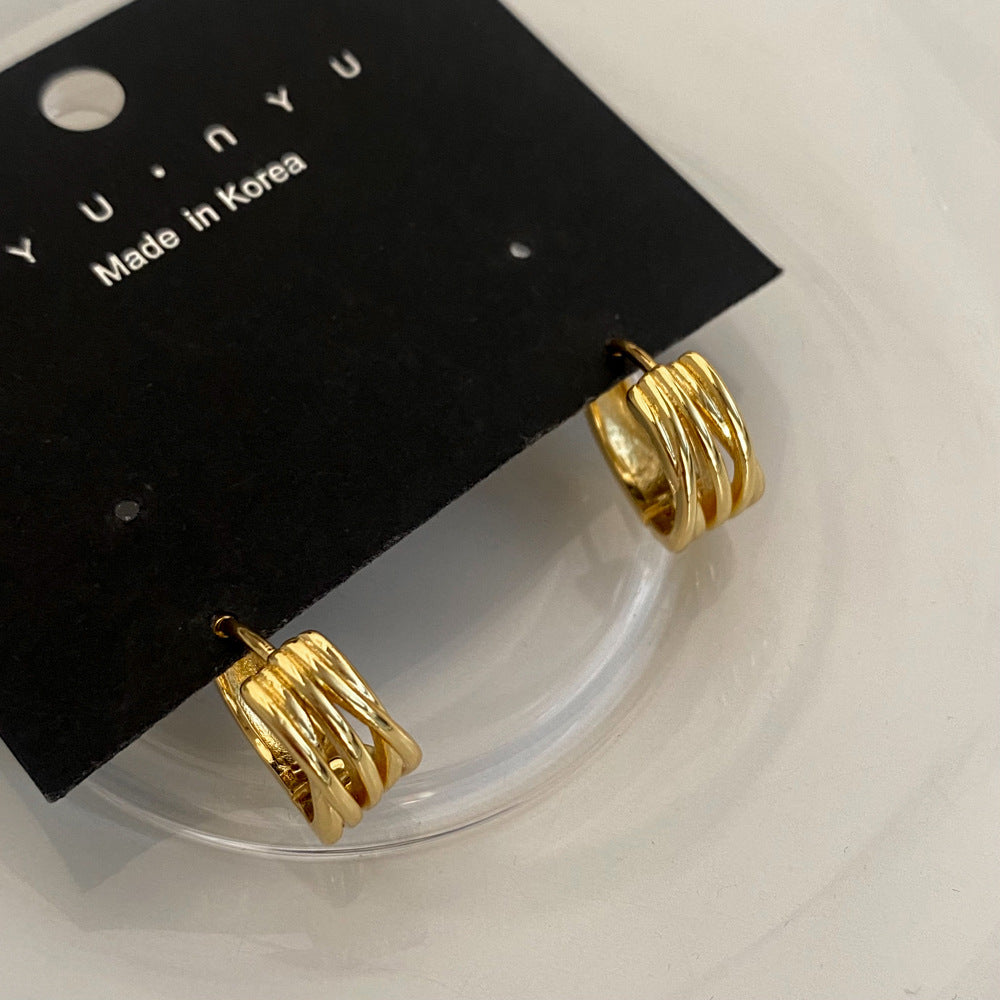 Women's Simple Cold Style Metal Winding For Earrings