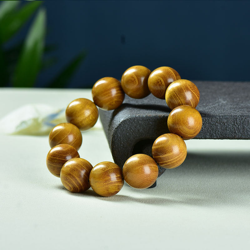 Women's & Men's Natural Gold Sandalwood Beads Fashion Collectible Artsy Bracelet
