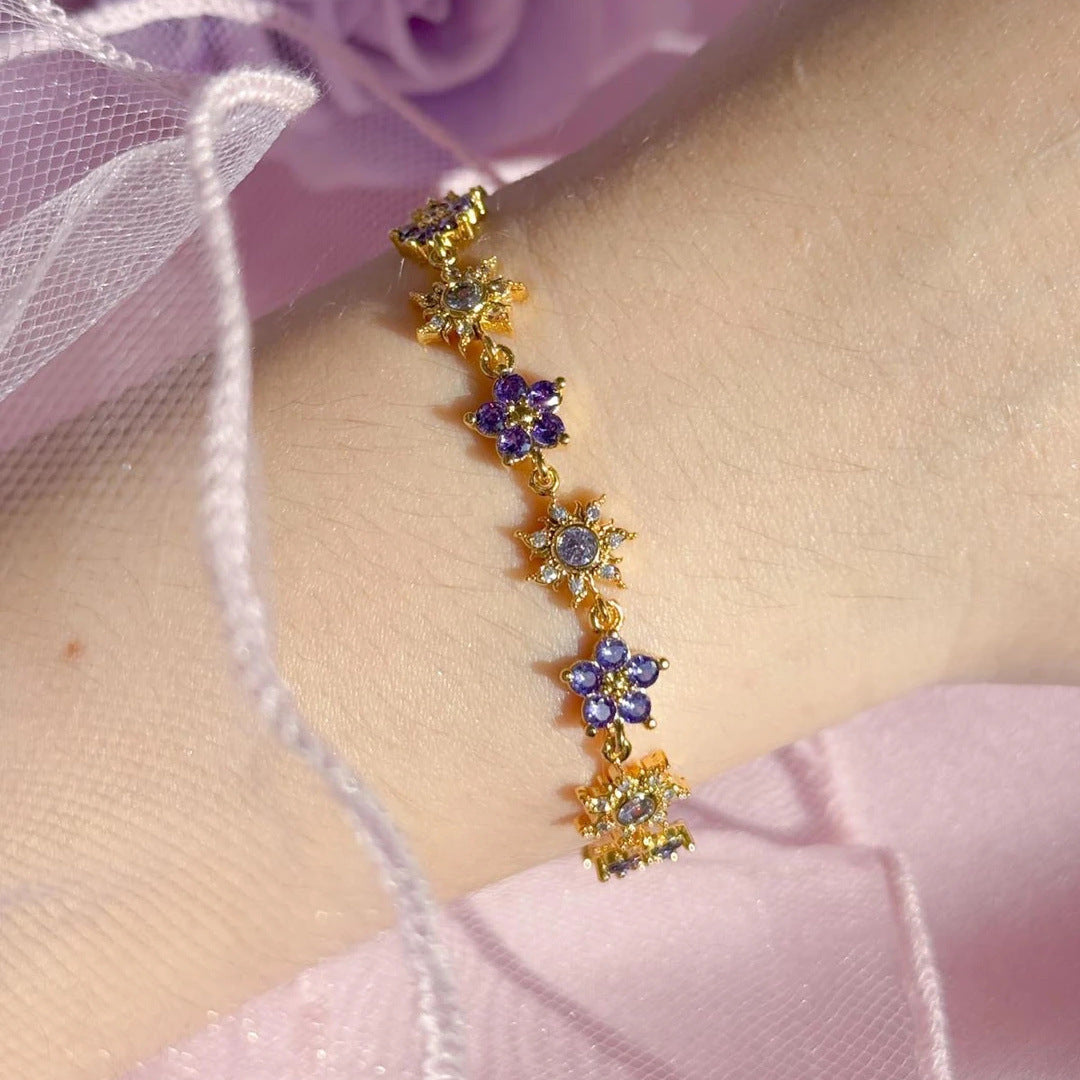 Women's Cute Purple Sunflower Princess Special Interest Bracelets