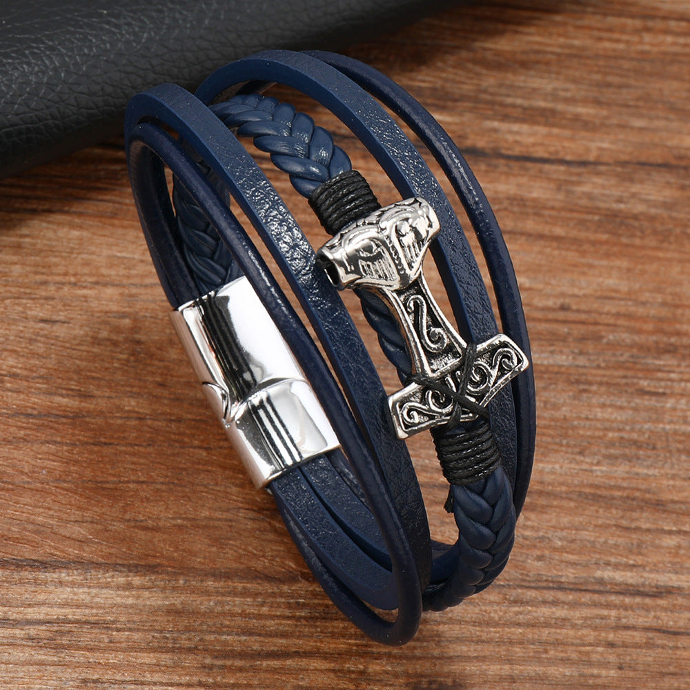 Men's Vintage Alloy Quake Hand-woven Magnetic Buckle Bracelets