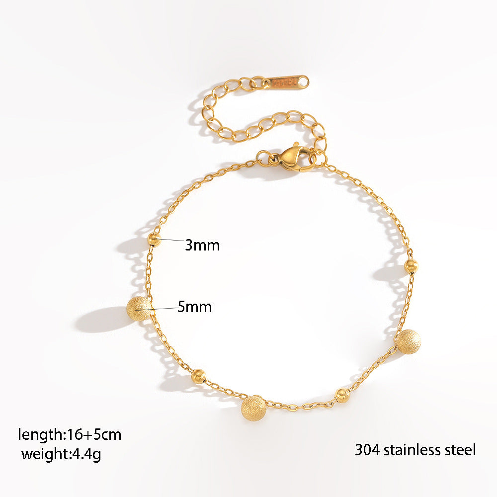 Women's Frosted Titanium Steel Metal Ball Light Luxury Bracelet