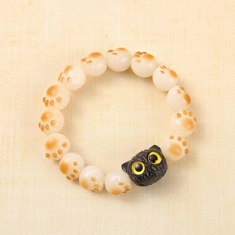 Pumpkin Lotus Beads White Jade Bodhi Rich Flower Charcoal Bracelets