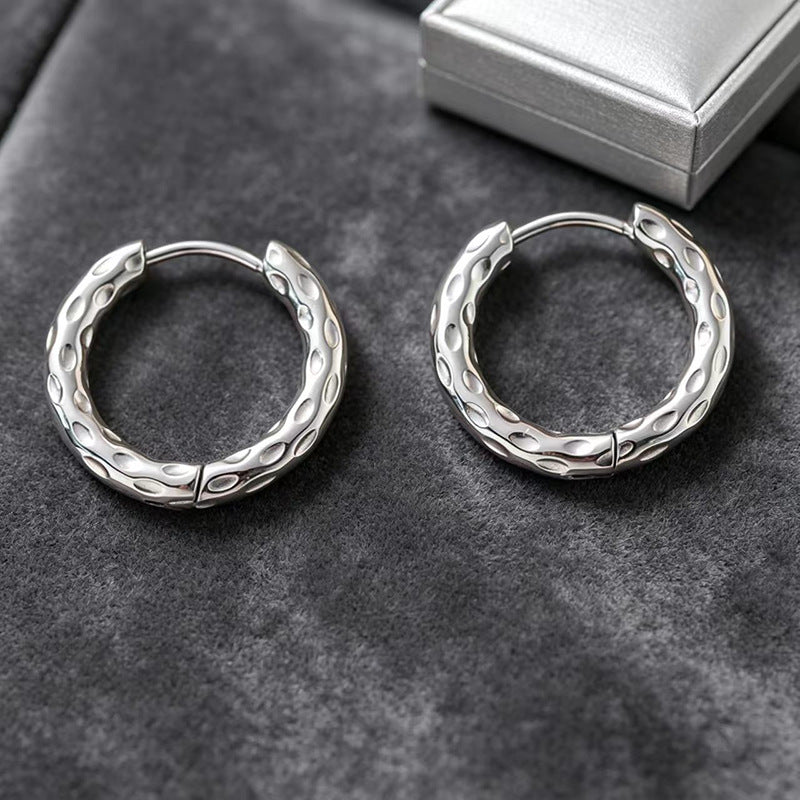 Titanium Steel Round Ear Clip Fashion Unisex Stainless Batch Earrings