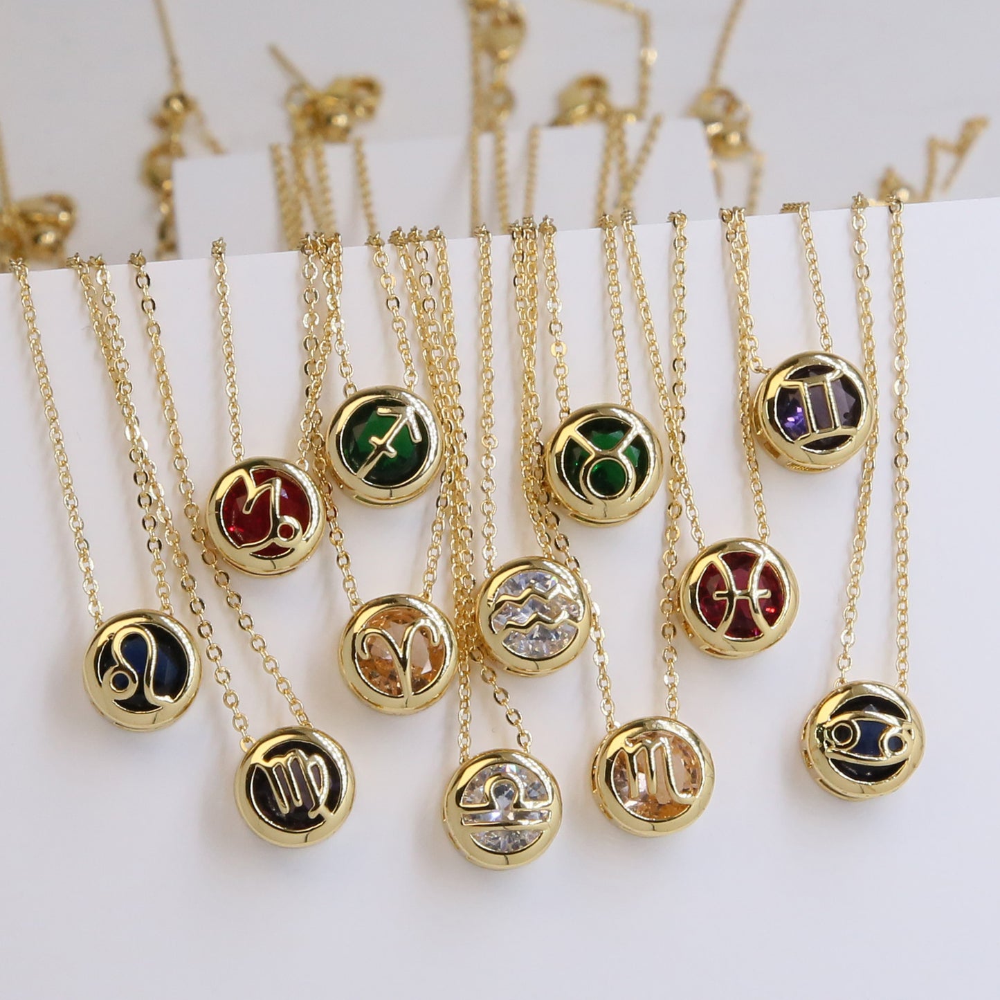 Brass Double-sided Round Hollow Color Zirconium Pendants