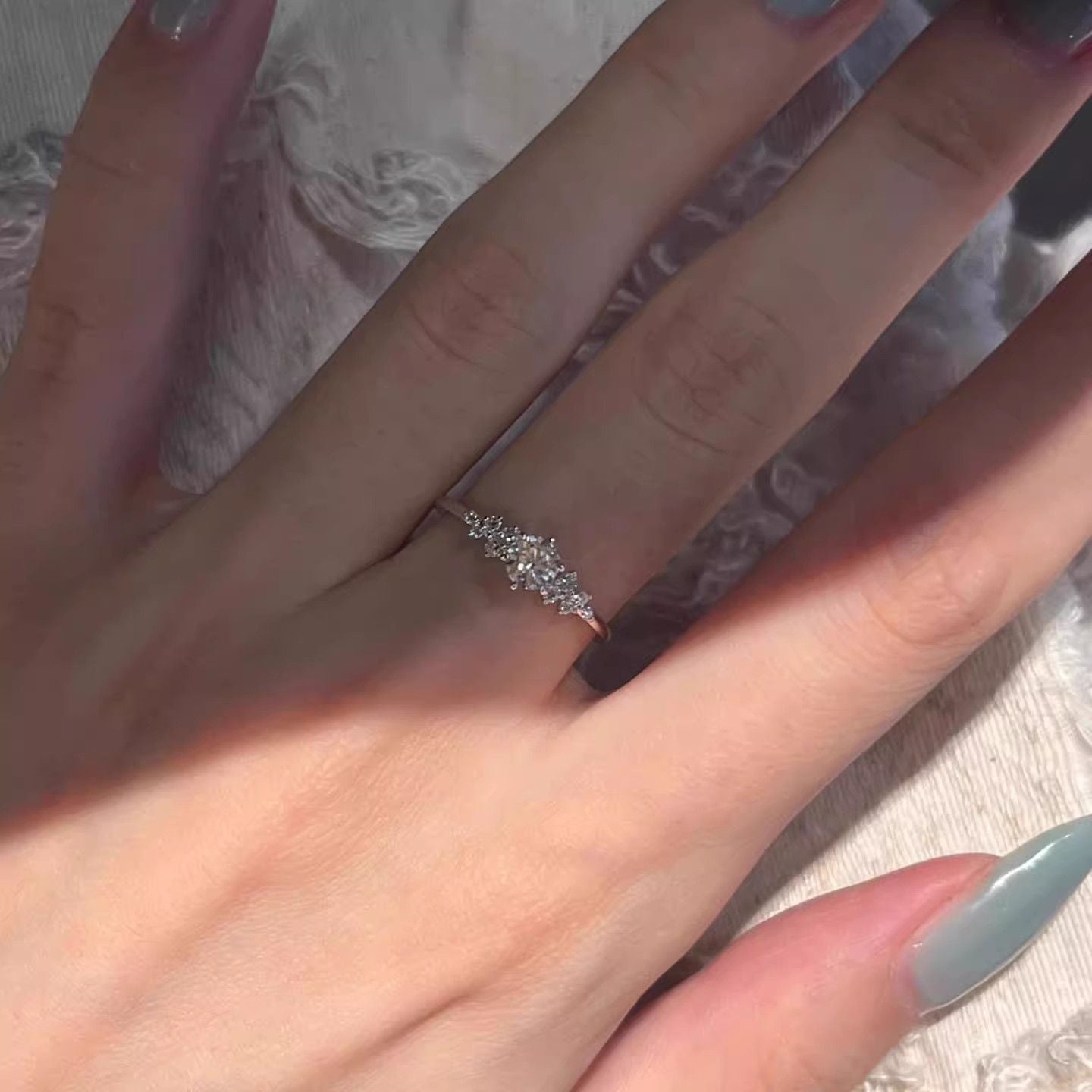 Zircon Simple Female Opening Adjustable Index Finger Light Luxury Rings