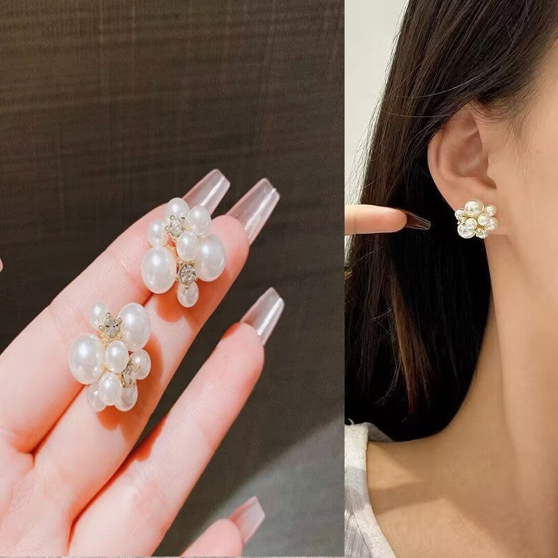 High-grade Simple Temperamental Minority Design Sense Artificial Pearl Female Rings