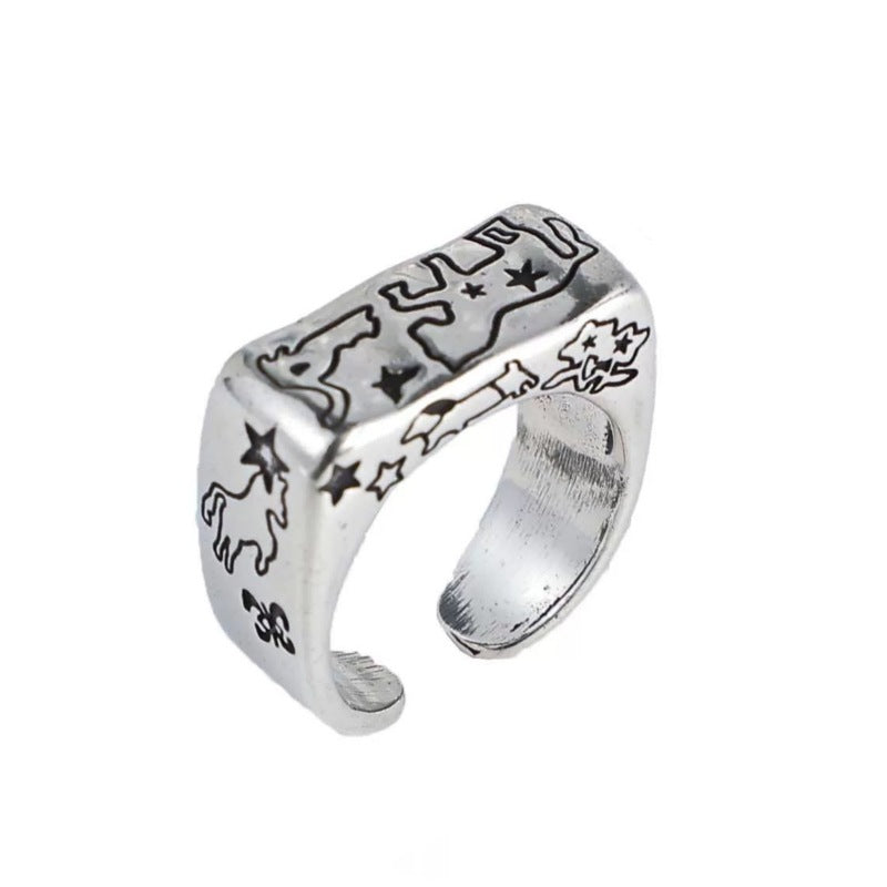 Korean Iti Pony Female Irregular Fashion Graceful Rings