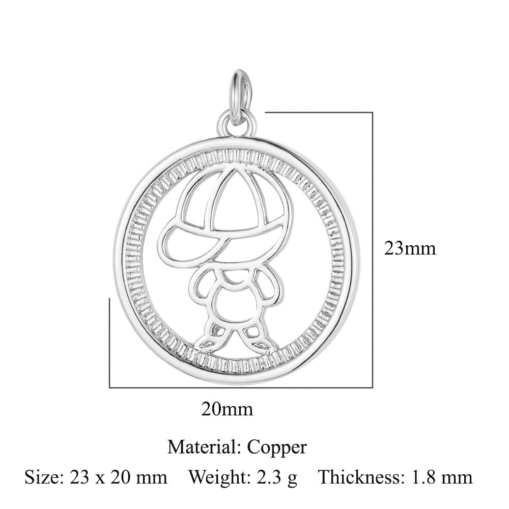 Boy Butterfly Love Copper Zircon Ornament Accessories Pendants