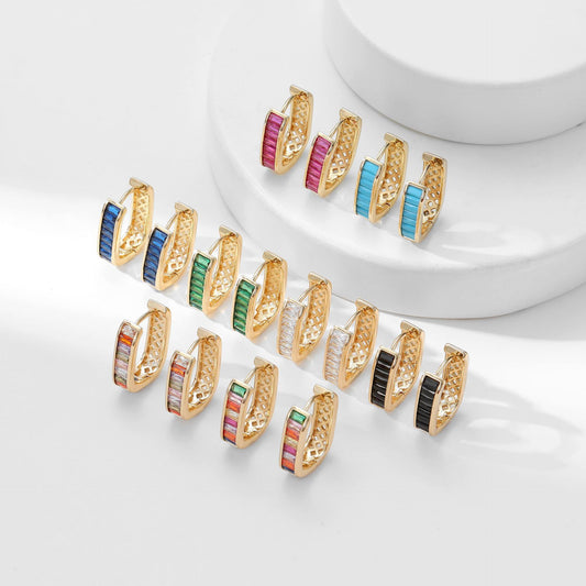 Women's Zircon High Class Elegant Gang Drill Simple High-grade Exquisite Ear Buckle