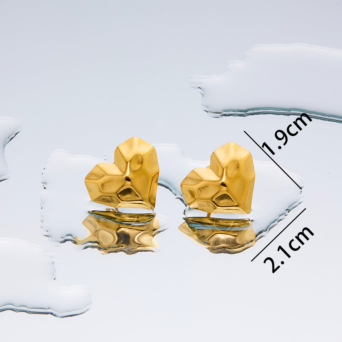 Women's Fashion Exaggerated Titanium Steel Ear High Sense Design Electroplating Stud Earrings