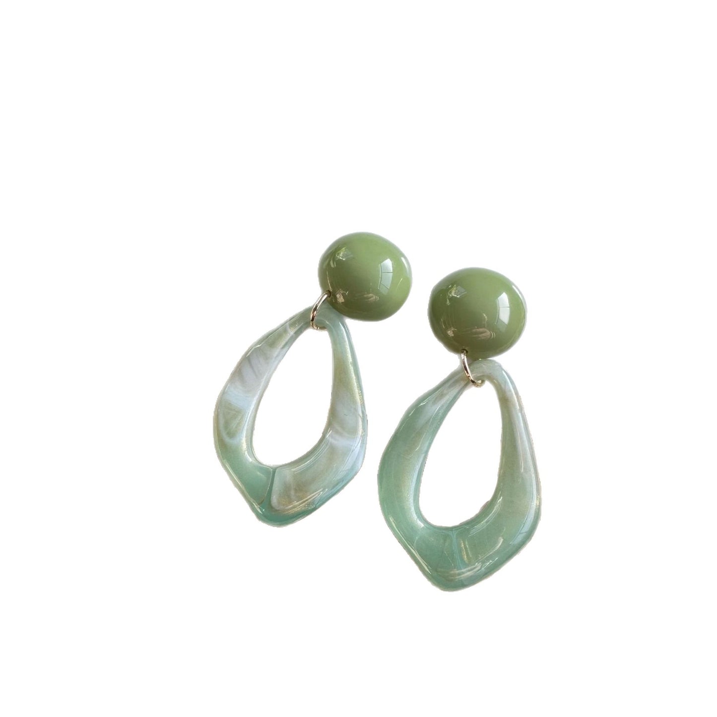 Women's Minority Design Fresh Green Texture Water Drop Temperament Wild Simple Earrings
