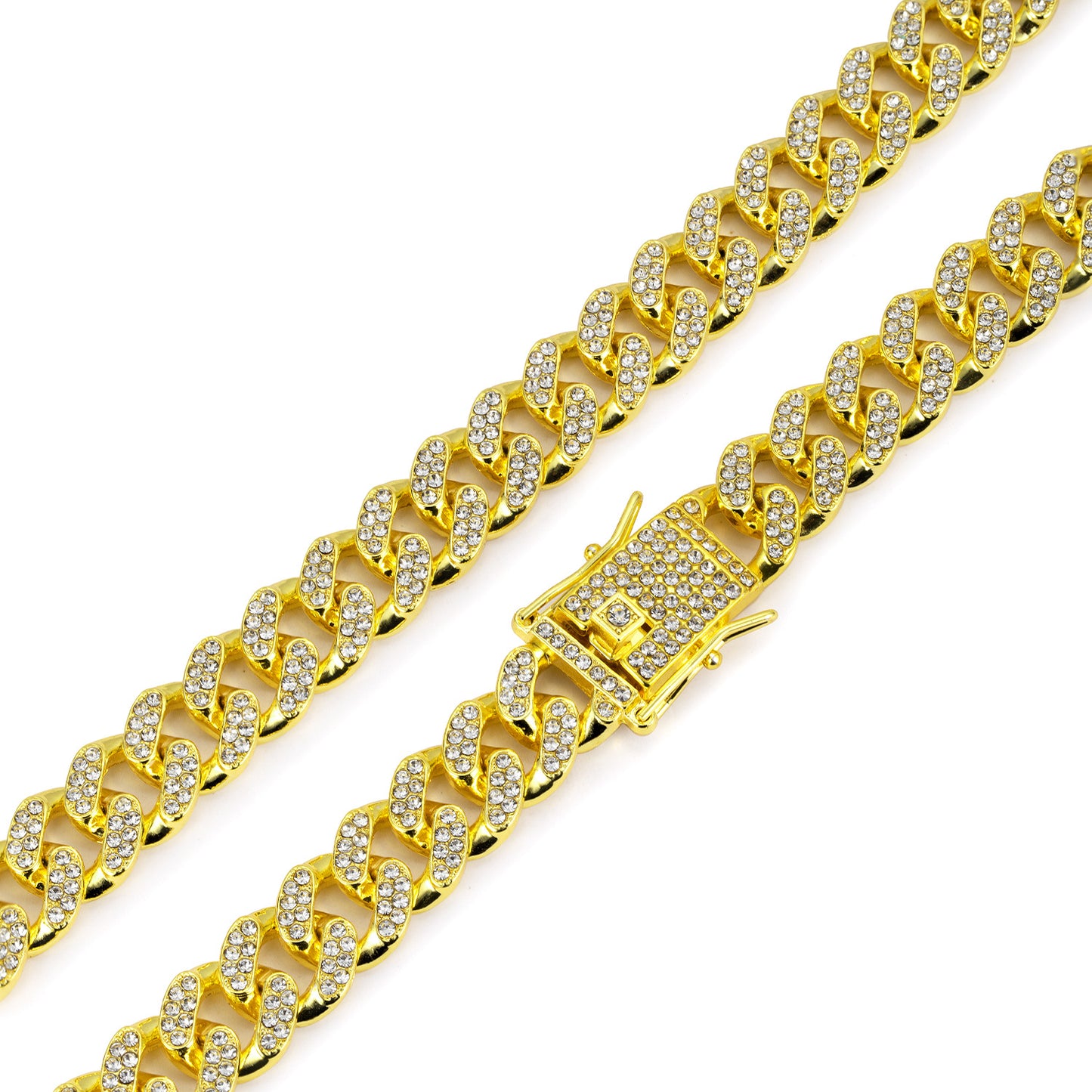 Men's Classic Cuban Link Chain Alloy Full Diamond Necklaces
