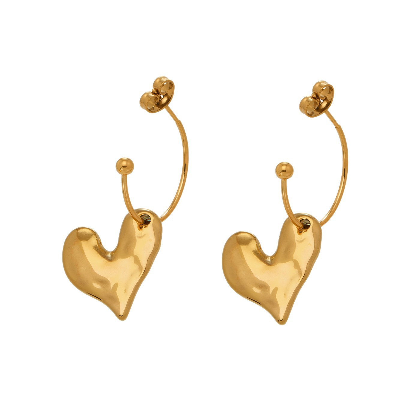 Stainless Steel Heart-shaped Eardrops Matte Fashionable Exquisite Elegant Unique Earrings