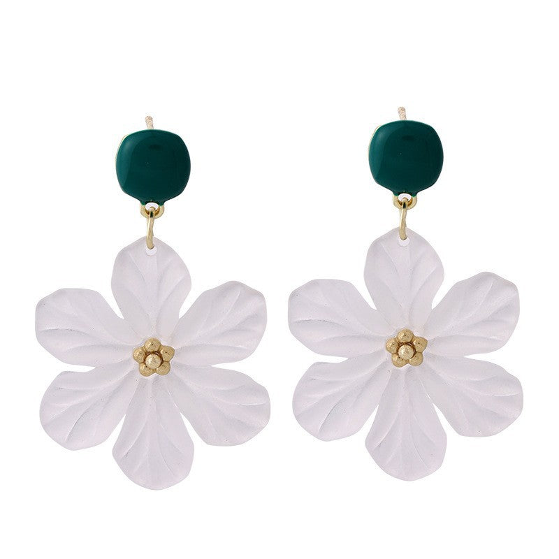 Women's Acrylic Flower Niche Design Trendy High-grade Sweet Mori Ear Earrings