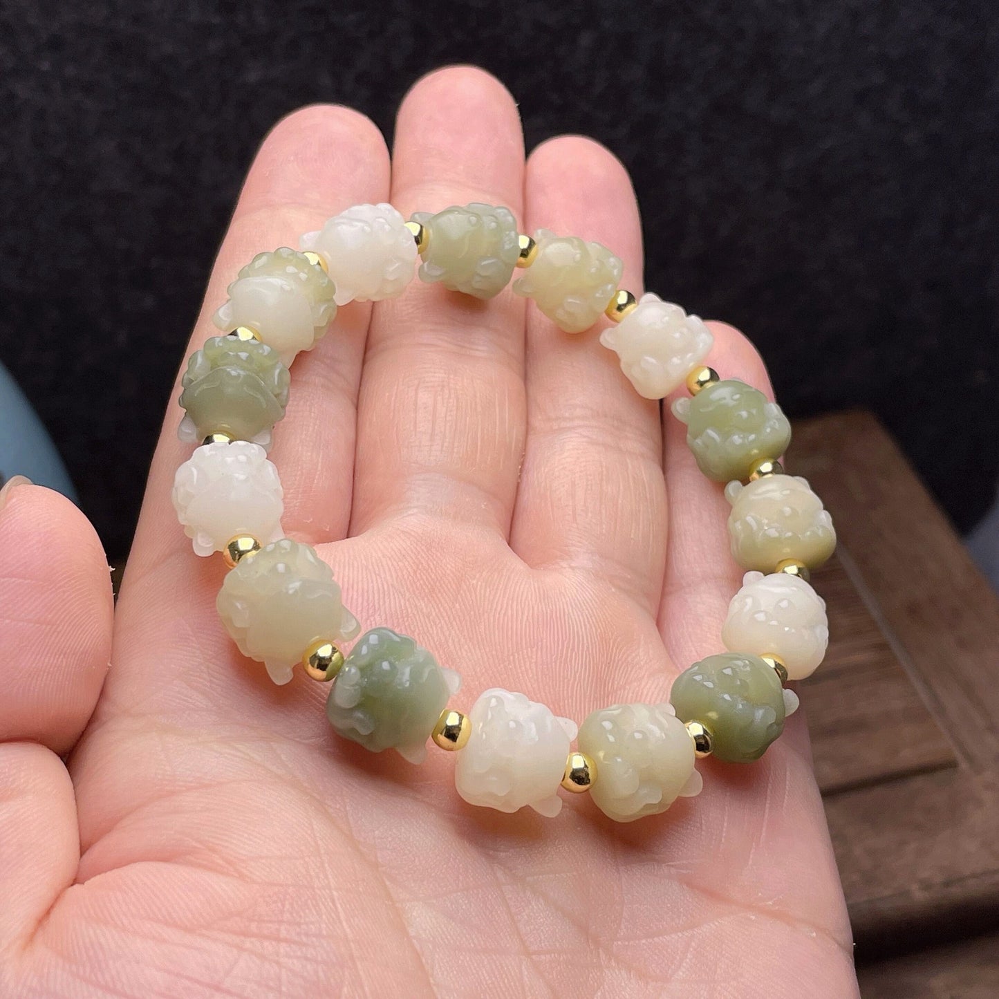 Women's & Men's Jade Bodhi Root Single Circle Prayer Beads Pliable Temperament Crafts Bracelets