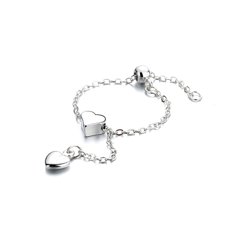 Pull Love Heart-shaped Female Fashion Artistic Tassel Five-pointed Ring