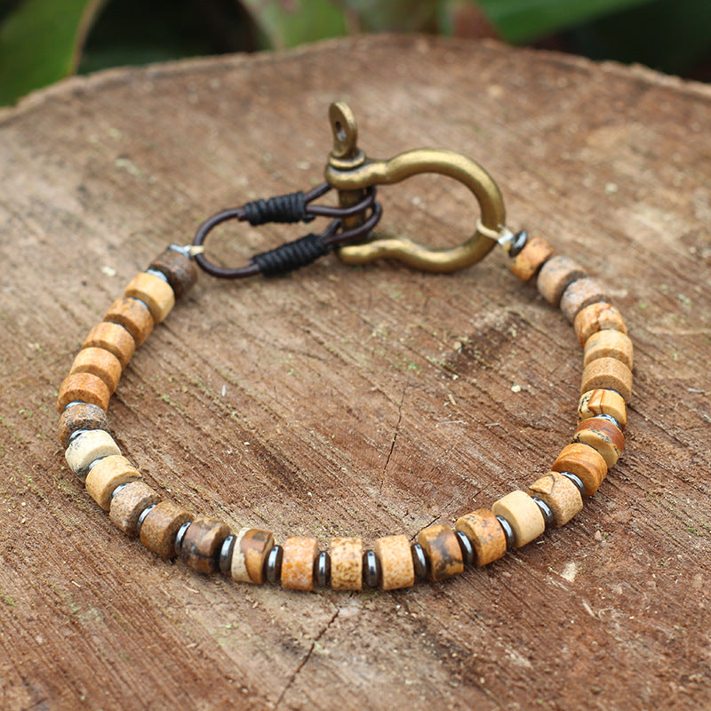 Women's & Men's Turquoise Retro Vachette Clasp Bohemian Niche Bracelet