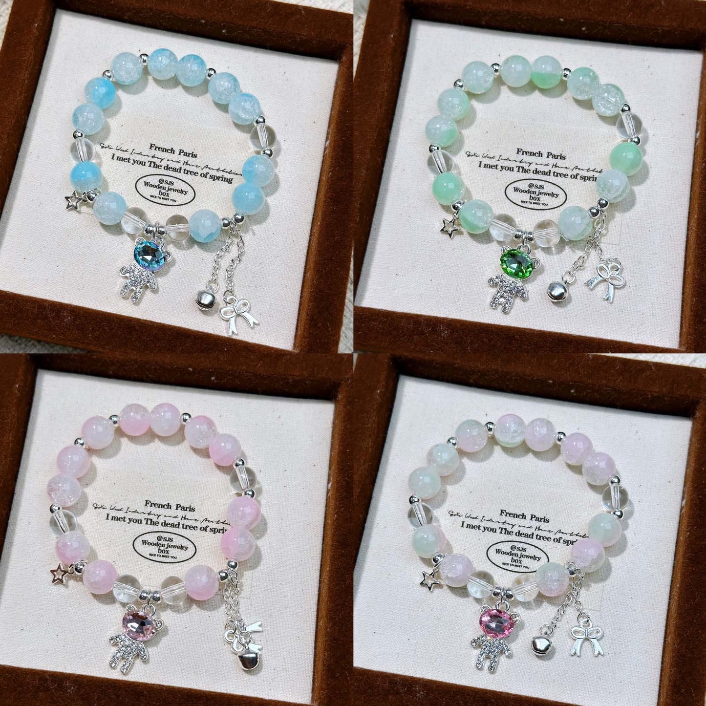 Little Bear Glaze Beaded Sweet Fresh Bell Cultural Bracelets