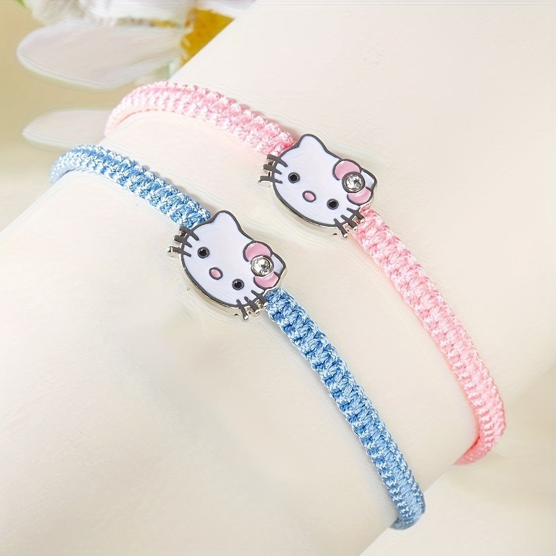Cute Cartoon Anime Cat Head Carrying Strap Adjustable Kitty Bracelet