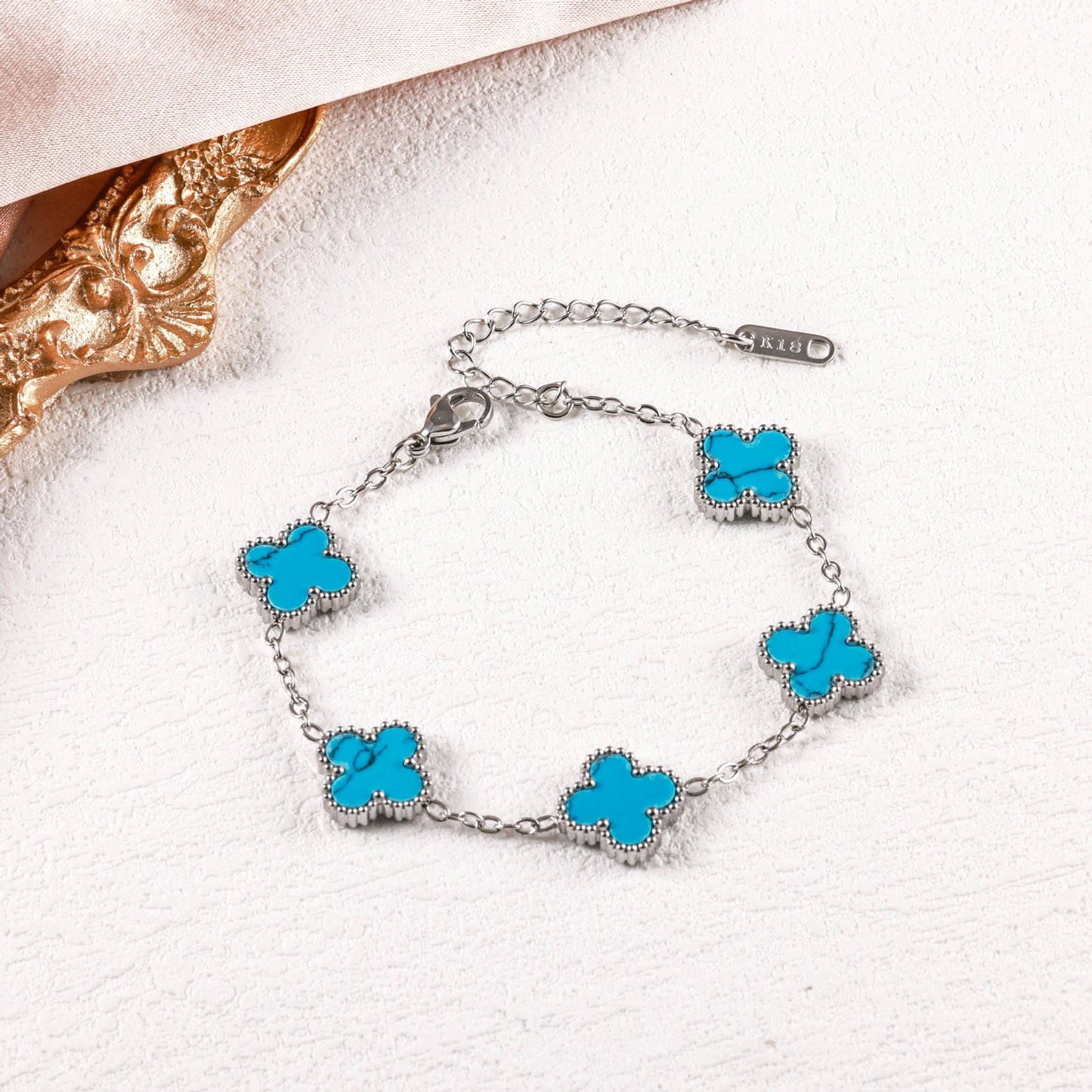 Popular High-quality Titanium Steel Clover Real Fritillary Bracelet