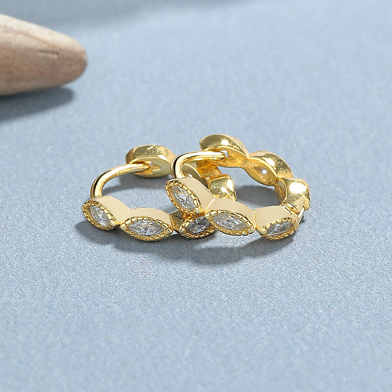 Women's Sterling Sier Rhinestone Simple Heart-shaped Square Drop-shaped Gang Drill Rings