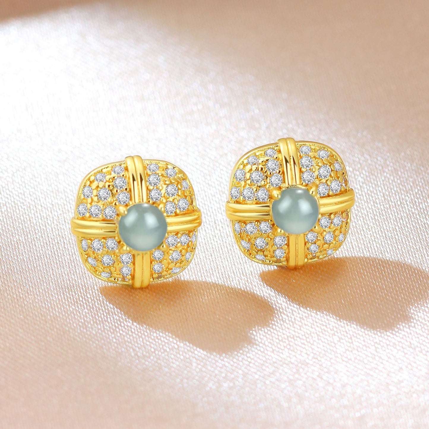 Natural Cargo Blue Water Jade Fashion Light Luxury High Sense Rings