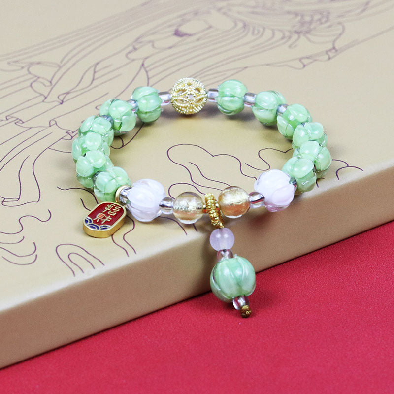 Glaze Light Luxury High-grade Color Fluorite Hydrangea Bracelet