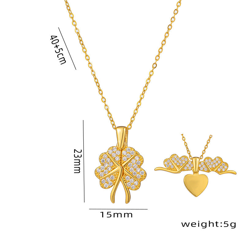 Heart Opening Closing Female Butterfly Inside Pendants