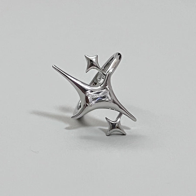 Style Sense Of Design Letter X Inlaid Rings