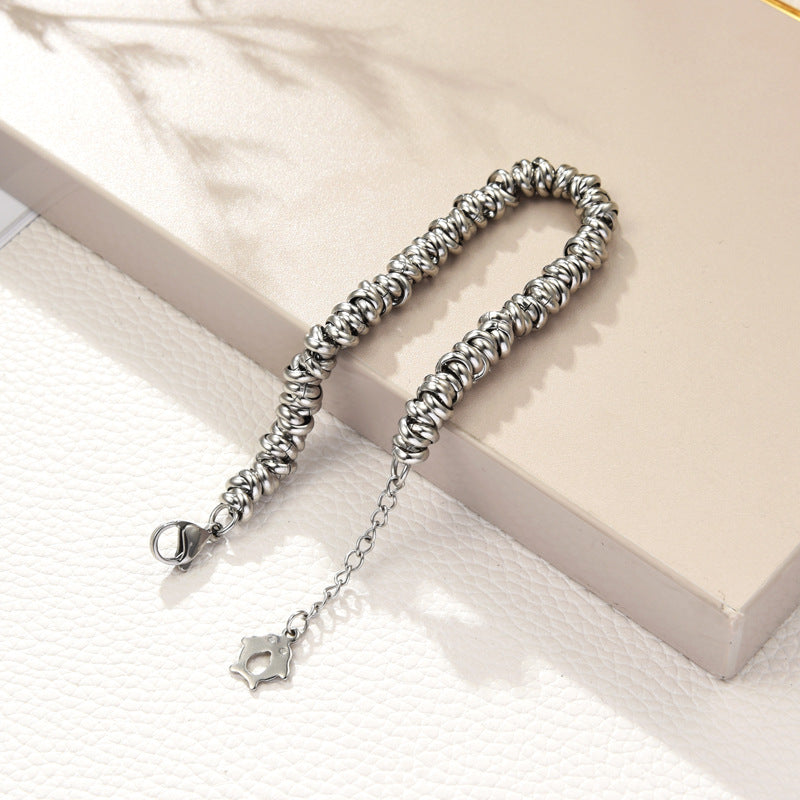 Women's Electroplating High-grade Stainless Steel Titanium Pearl Decorative Bracelet