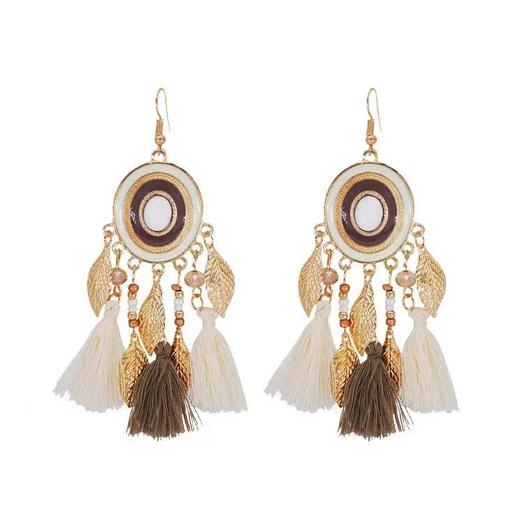 Ethnic Style Long Fringe Exotic Holiday Trip Earrings