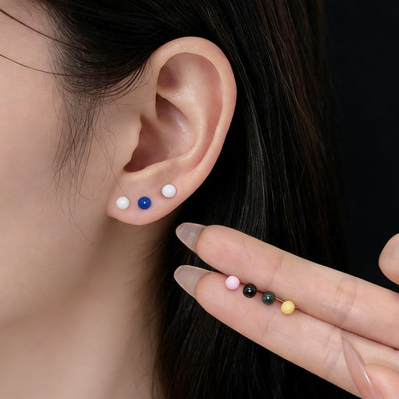 Ear Female Ceramic Bar Not Allergic Sleeping No Need Stud Earrings